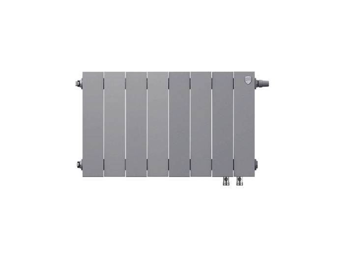 Биметаллический радиатор отопления Royal Thermo PianoForte 300 VDR80 8 секций Silver Satin