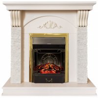 Каминокомплект RealFlame Corfino WT с очагом Majestic Lux Brass S