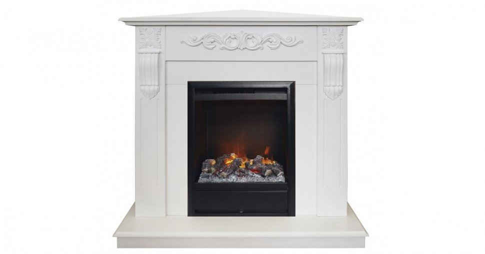 Каминокомплект RealFlame Dominica Corner STD/EUG WT с очагом 3D Olympic