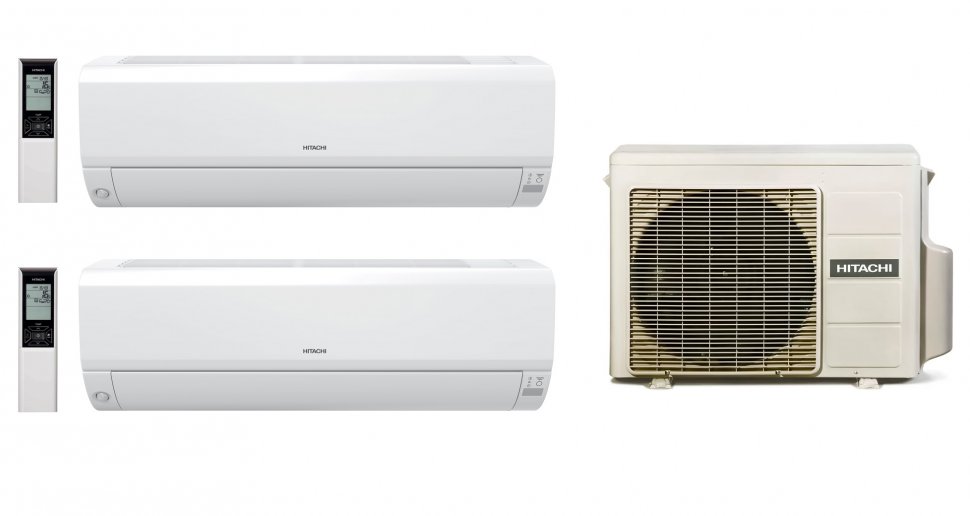 Мульти сплит-система на 2 комнаты 15+20 м2 Hitachi RAK-15QPE+RAK-18RPE/RAM-33NP2E Multizone Premium