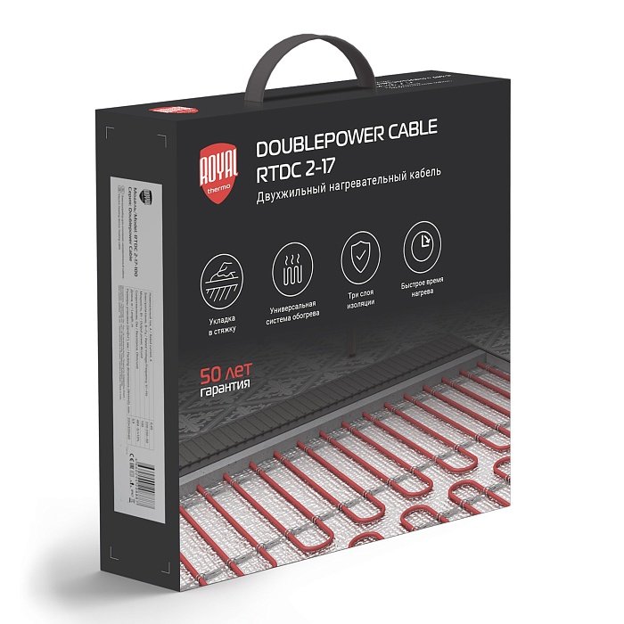 Комплект теплого пола Royal Thermo Doublepower Cable RTDC 2-17-200 с терморегулятором RTS-16