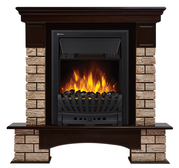 Каминокомплект Firelight Forte Wood Classic с очагом Electrolux EFP/P-1020LS камень темный/шпон венге