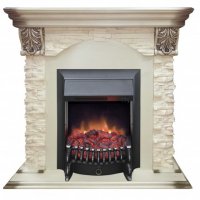 Каминокомплект RealFlame Dublin LUX  STD/EUG WT с очагом Fobos s Lux Black/Brass