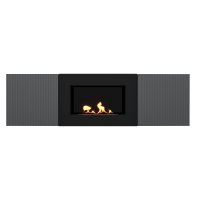 Тумба с биокамином Firelight BFP/P-1400L графит+набор керамических дров сосна