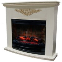 Каминокомплект Interflame Диамонд с очагом Panoramic 25-30 LED 3D бежевый с патиной