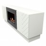 Тумба с биокамином Firelight BFP/P-1400V белый+набор керамических дров ель