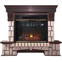 Каминокомплект Interflame Экстер темный дуб с очагом Sirius 30 LED FX Brass