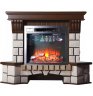 Каминокомплект Interflame Экстер угловой средний дуб с очагом Sirius 30 LED FX Black