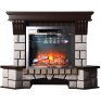Каминокомплект Interflame Экстер угловой темный дуб с очагом Sirius 30 LED FX Brass