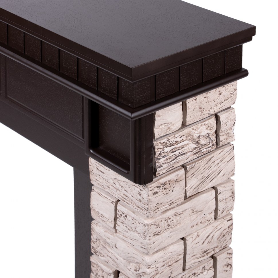 Портал Firelight Bricks Wood Classic камень коричневый/шпон темный дуб