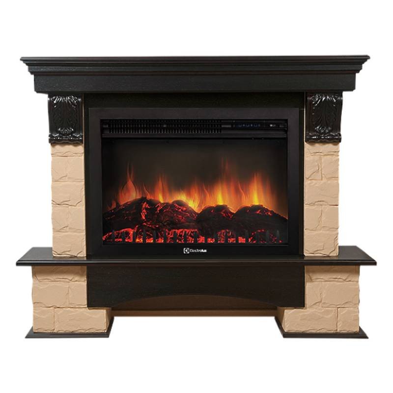 Каминокомплект Firelight Forte 30S с очагом Electrolux EFP/P-3020LS камень бежевый/шпон темный дуб
